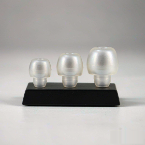 Three soft silicone eartips for in-ear earphones in small, medium and large sizes
